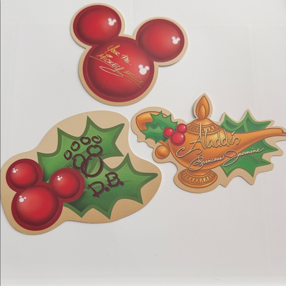 Disney Limit Time Magic Autograph Secret Santa Character Cards set of 3